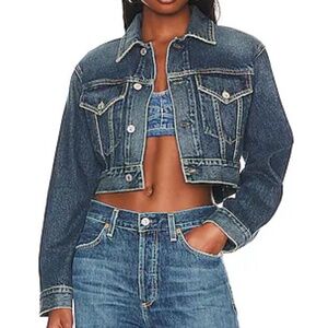Citizens of Humanity Cybil Crop Denim Jacket in Fabian